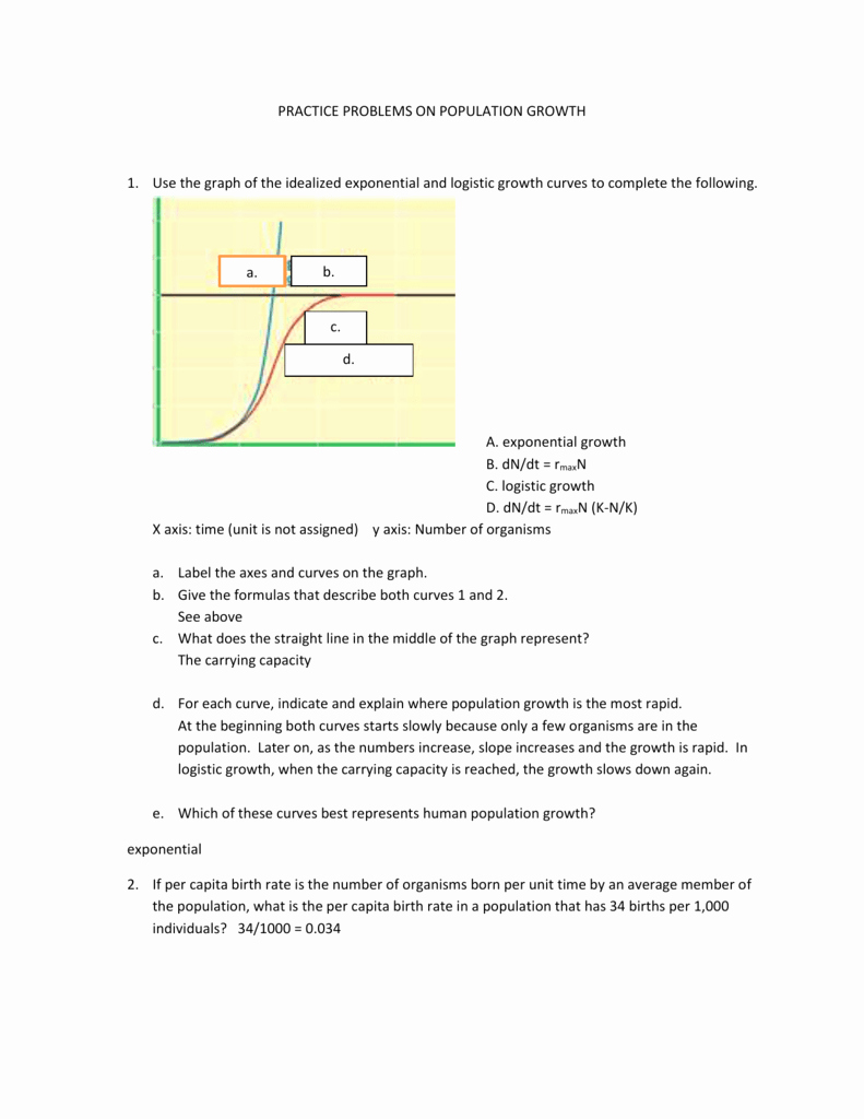 50 Population Ecology Graphs Worksheet Answers
