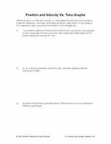 Position Time Graph Worksheet Awesome Position and Velocity Vs Time Graphs Worksheet for 8th