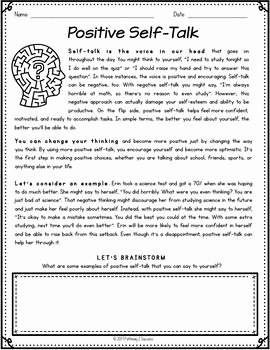 Positive Self Talk Worksheet Awesome Positive Self Talk Flower Craft by Pathway 2 Success