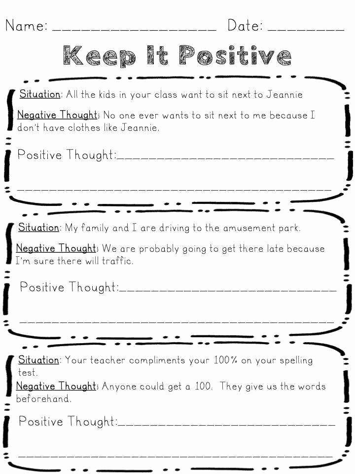 Positive Self Talk Worksheet Lovely Positive Self Talk Worksheet