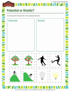Potential and Kinetic Energy Worksheet Fresh Potential or Kinetic – Middle School Science Worksheets – sod