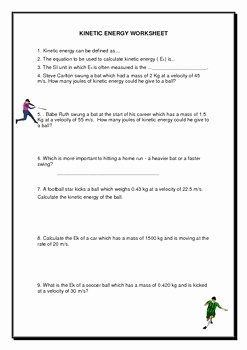 Potential and Kinetic Energy Worksheet Unique Kinetic &amp; Potential Energy Worksheet by Jag Education