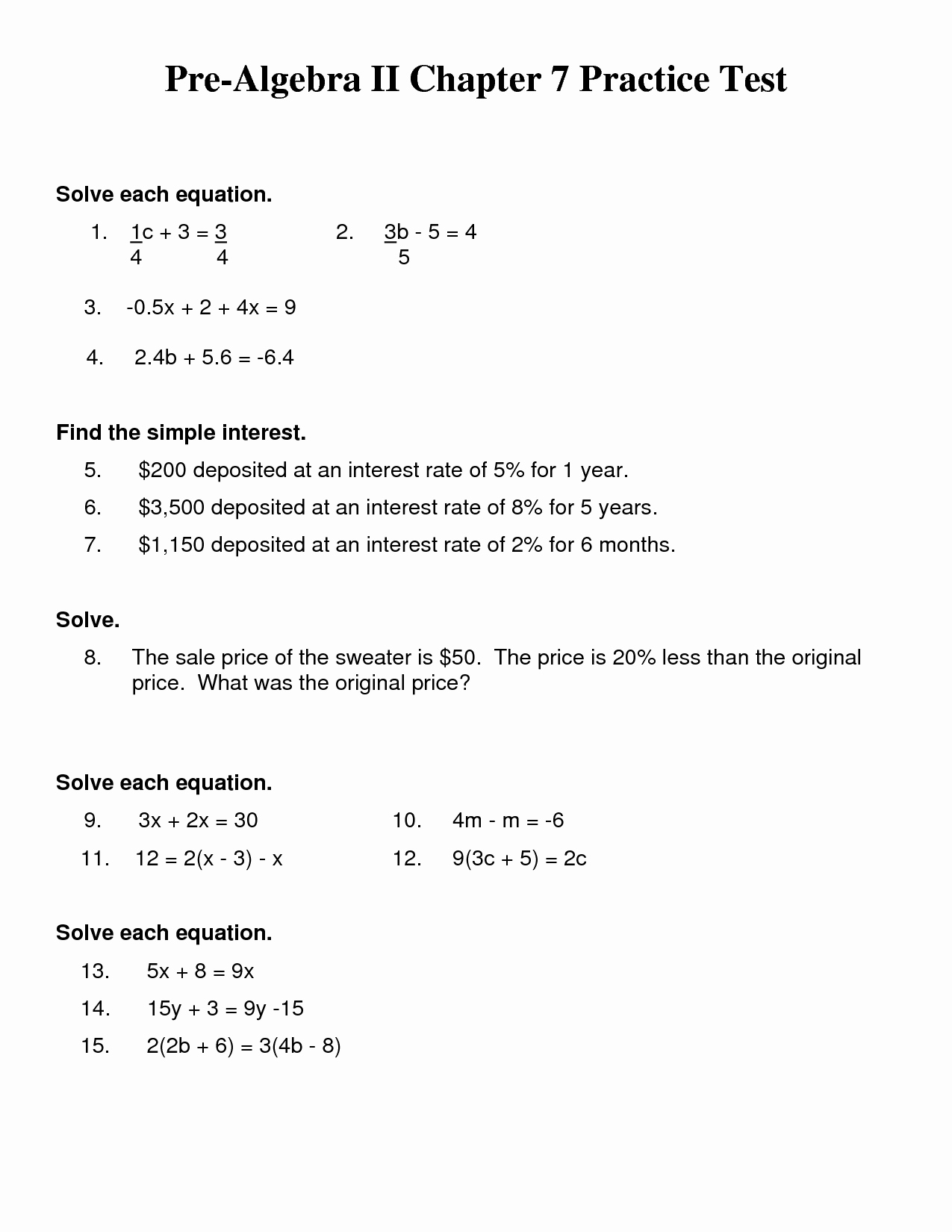 Pre Algebra Review Worksheet Beautiful 13 Best Of Glencoe Algebra 2 2001 Practice
