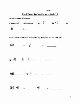 Pre Algebra Review Worksheet Best Of Pre Algebra Final Exam Review Packet by Laurence Shauby