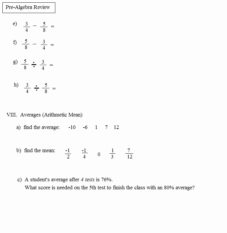 Pre Algebra Review Worksheet Elegant Math Plane Pre Algebra Review 1