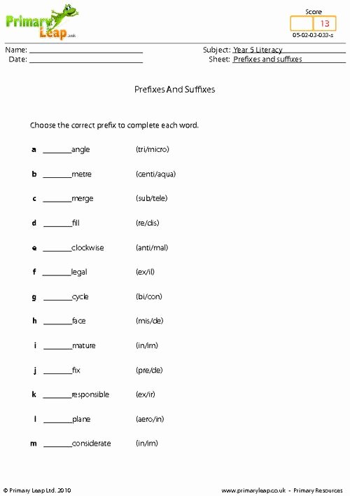 Prefixes and Suffixes Worksheet Inspirational Prefixes and Suffixes
