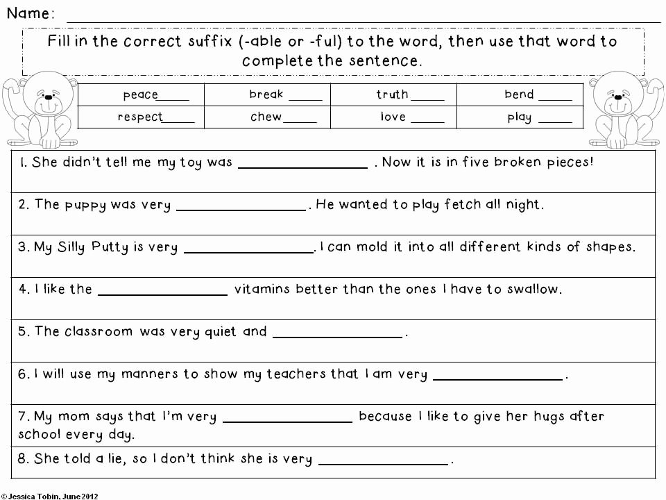 Prefixes and Suffixes Worksheet Luxury Suffix Worksheets for 2nd Grade 2 Education