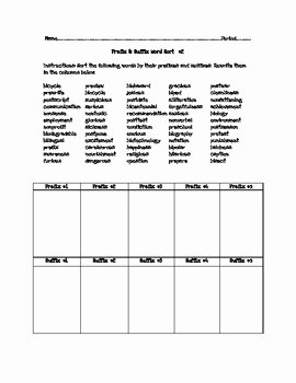 Prefixes Worksheet 2nd Grade Awesome Prefix and Suffix Word sort Worksheet 2 by Sarah Teaches