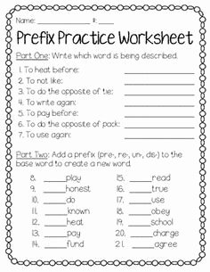 Prefixes Worksheet 2nd Grade Awesome Prefix Practice Worksheet Freebie Vocabulary