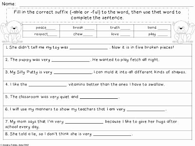 Prefixes Worksheet 2nd Grade Fresh Freebie Worksheet for Suffixes