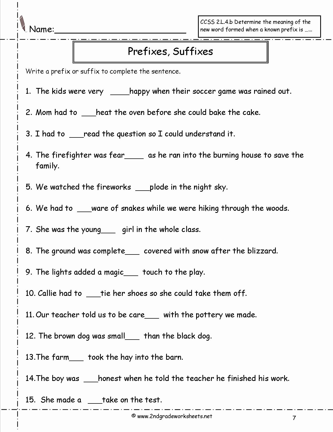 Prefixes Worksheet 2nd Grade Lovely Second Grade Prefixes Worksheets