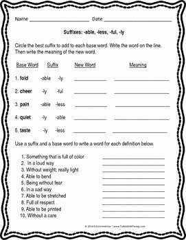 Prefixes Worksheet 2nd Grade Luxury Printable Prefix &amp; Suffix Worksheets Math