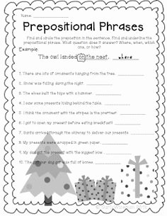 Prepositional Phrase Worksheet with Answers Awesome Underlining Prepositional Phrase Worksheets Part 2