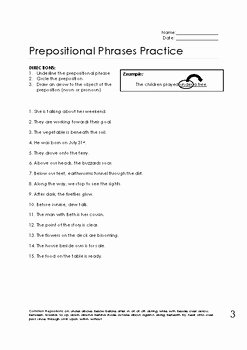 Prepositional Phrase Worksheet with Answers Best Of Prepositional Phrase Worksheets Bundle by Heather