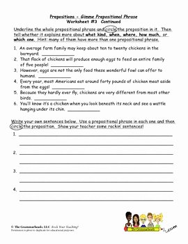 Prepositional Phrase Worksheet with Answers Elegant Prepositions Worksheet Packet and Lesson Plan 8 Pages