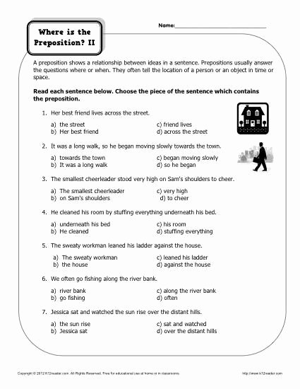 Prepositional Phrase Worksheet with Answers Luxury 17 Best Of College Sentence Worksheet