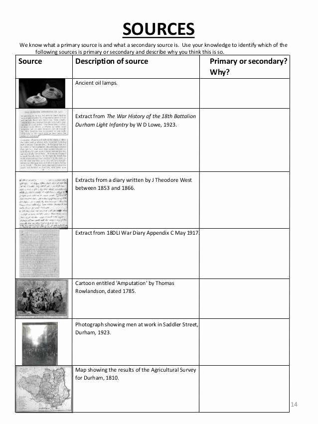 Primary And Secondary Sources Worksheet With Answers Worksheet Images