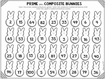 Prime and Composite Numbers Worksheet Awesome Prime and Posite Numbers Easter Bunny Coloring