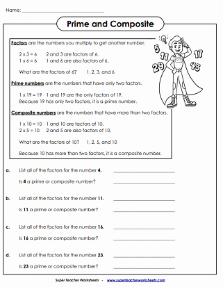Prime and Composite Numbers Worksheet Awesome Prime and Posite Numbers Worksheets