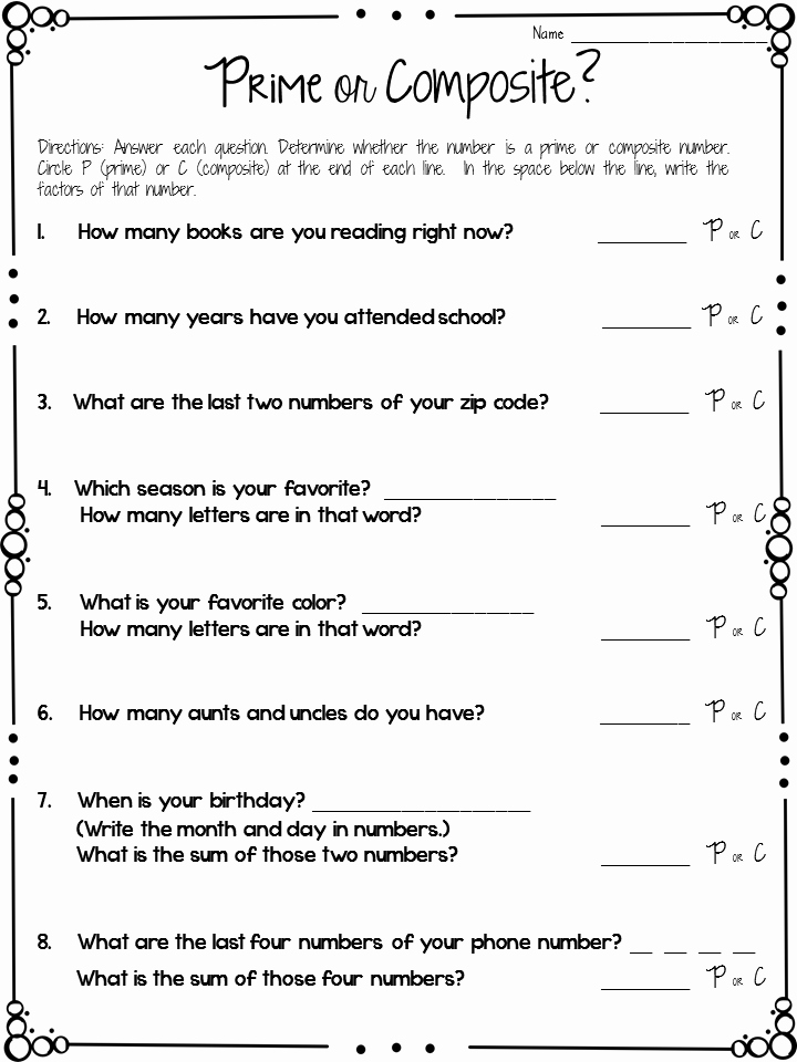 Prime and Composite Numbers Worksheet Inspirational Crafting Connections Prime and Posite Anchor Chart