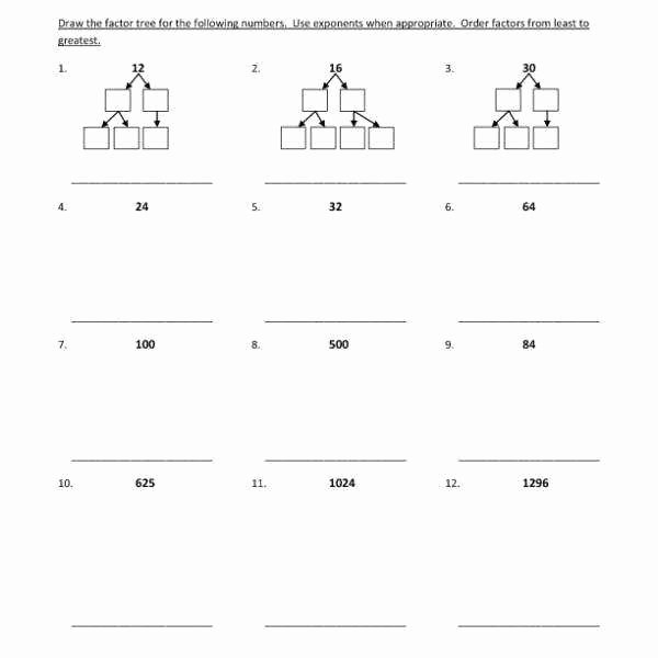 Prime Factorization Tree Worksheet Awesome Prime Factorization Worksheets