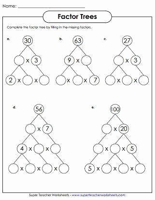Prime Factorization Tree Worksheet Awesome Prime Factorization Worksheets