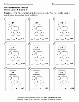 Prime Factorization Tree Worksheet Beautiful 18 Best Of Prime and Posite Numbers Worksheets