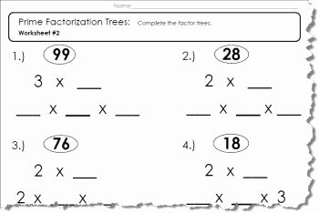 Prime Factorization Tree Worksheet Fresh 5 Prime Factor Tree Worksheets