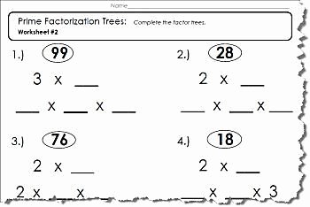 Prime Factorization Tree Worksheet Inspirational Prime Factor Tree Worksheet 1 Of 5 Pdf and Answers