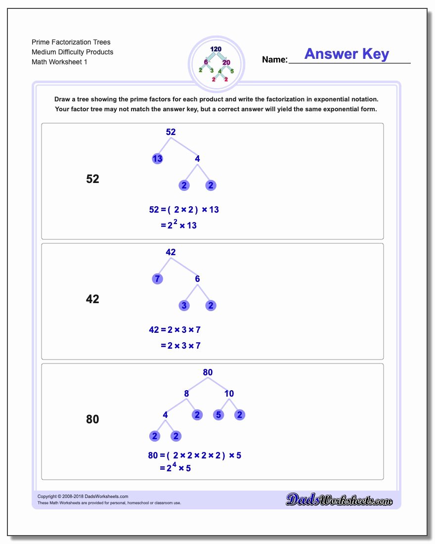 Prime Factorization Tree Worksheet Inspirational Prime Factorization