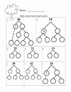 Prime Factorization Tree Worksheet New Prime Factorization Trees Factors Worksheets Use for
