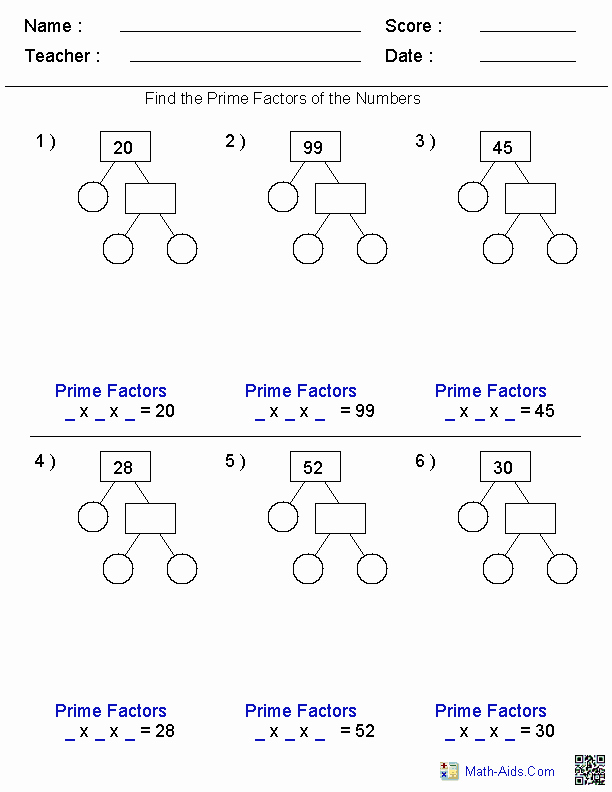 Prime Factorization Worksheet Pdf Awesome Factors Worksheets