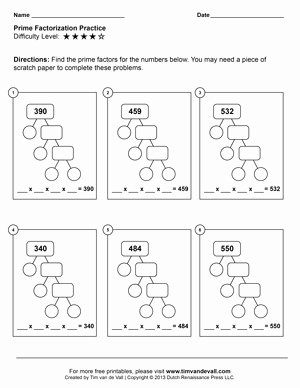 Prime Factorization Worksheet Pdf Best Of Prime Factorization Worksheets 5th Grade Math Worksheets