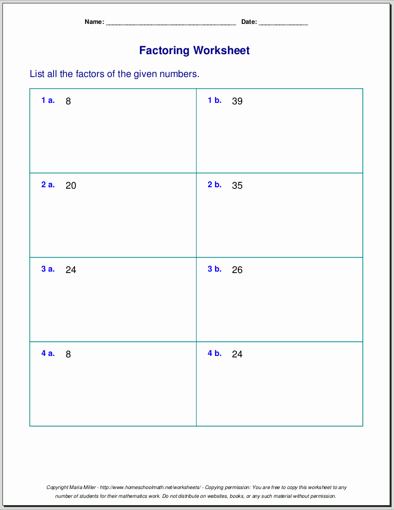 Prime Factorization Worksheet Pdf Elegant Free Worksheets for Prime Factorization Find Factors Of
