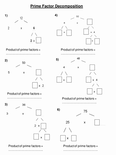 Prime Factorization Worksheet Pdf