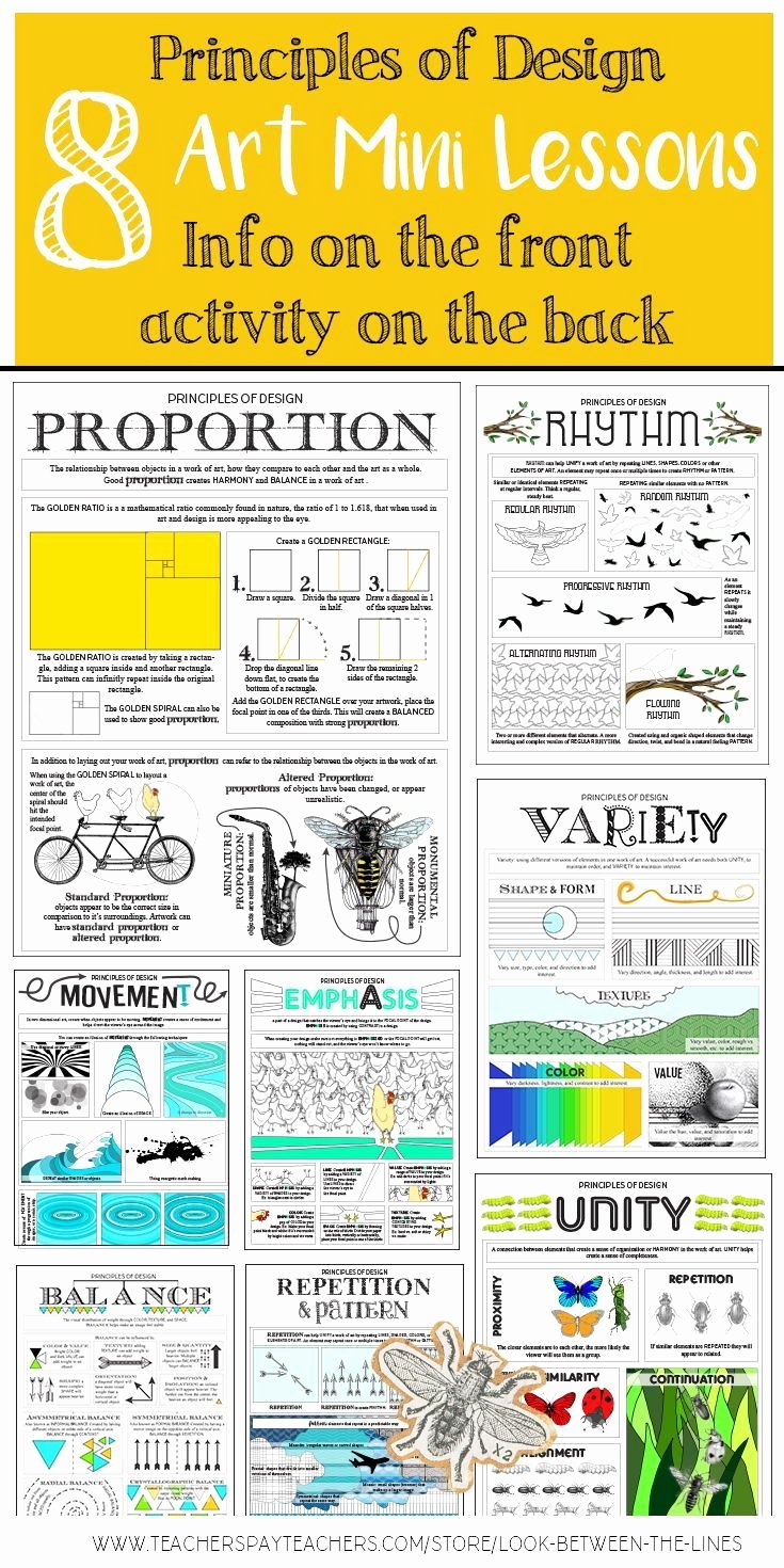 Principles Of Design Worksheet Lovely Principles Of Design Worksheet Packet 9 Mini Lesson
