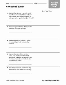 Probability Of Compound events Worksheet Awesome Pound events Lesson Plans &amp; Worksheets