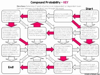 Probability Of Compound events Worksheet New Pound Probability Mazes by Math is Funtastic