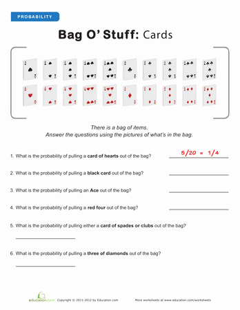 Probability Worksheet High School Best Of Good Odds Statistics and Probability