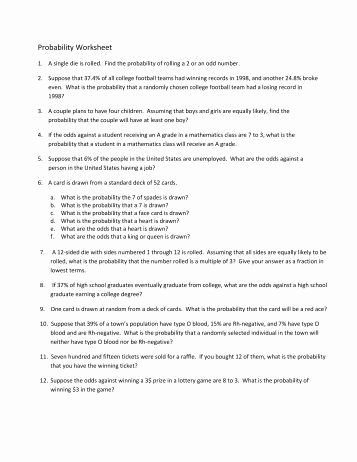 Probability Worksheet with Answers Elegant Probability Of Independent events Worksheet Pie1