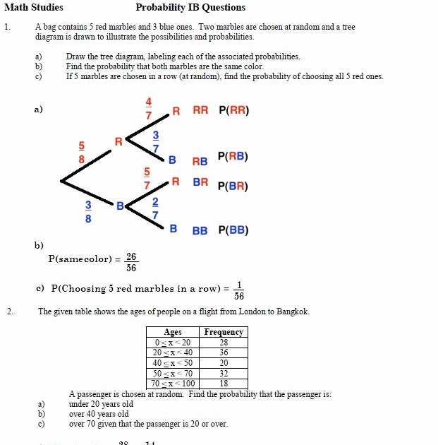 Probability Worksheet with Answers New southwest Math Stu S Page before Watching All Of the
