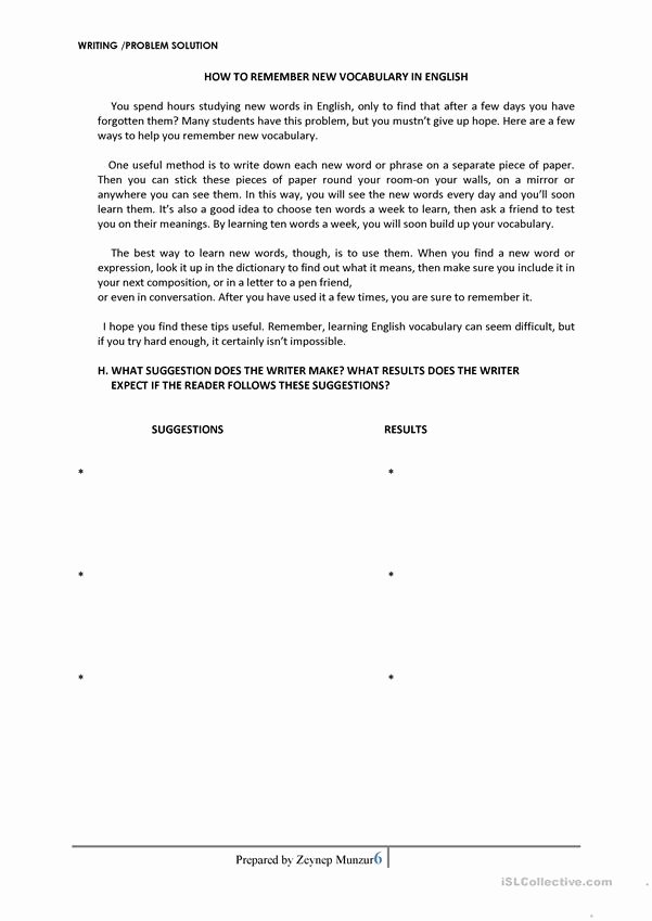 Problem and solution Worksheet Awesome Problem solution Essay Worksheet Free Esl Printable