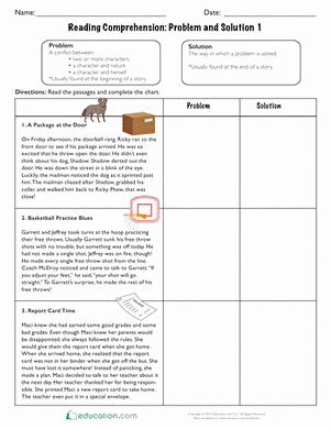 Problem and solution Worksheet Lovely Reading for Prehension Following Directions