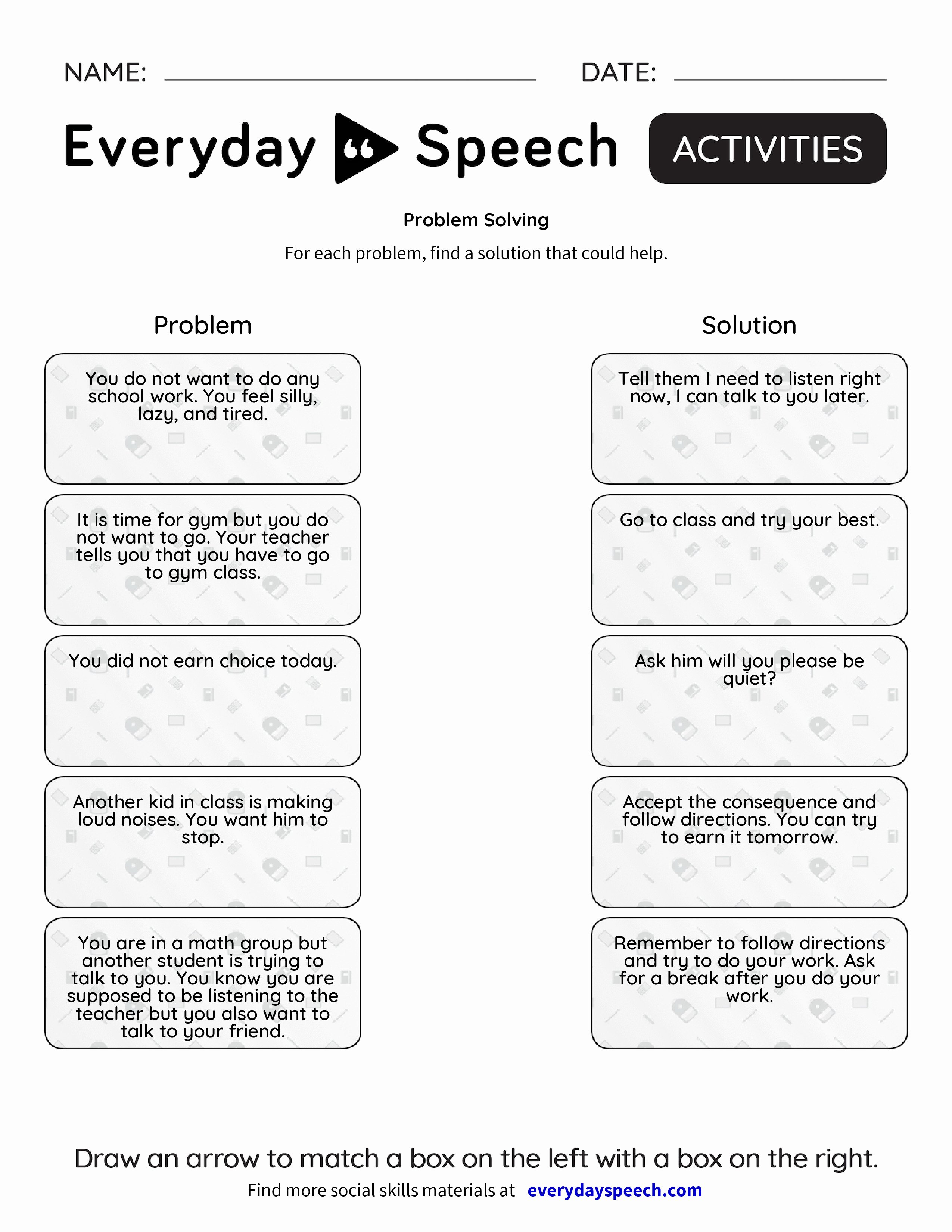 50 Problem And Solution Worksheet