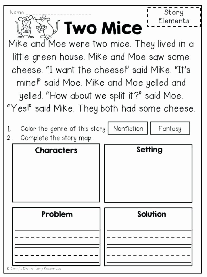 Problem and solution Worksheet Unique Free Reading Prehension Passages Story Elements by