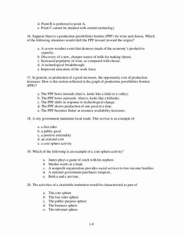 Production Possibilities Curve Worksheet Answers Elegant Production Possibilities Curve Worksheet
