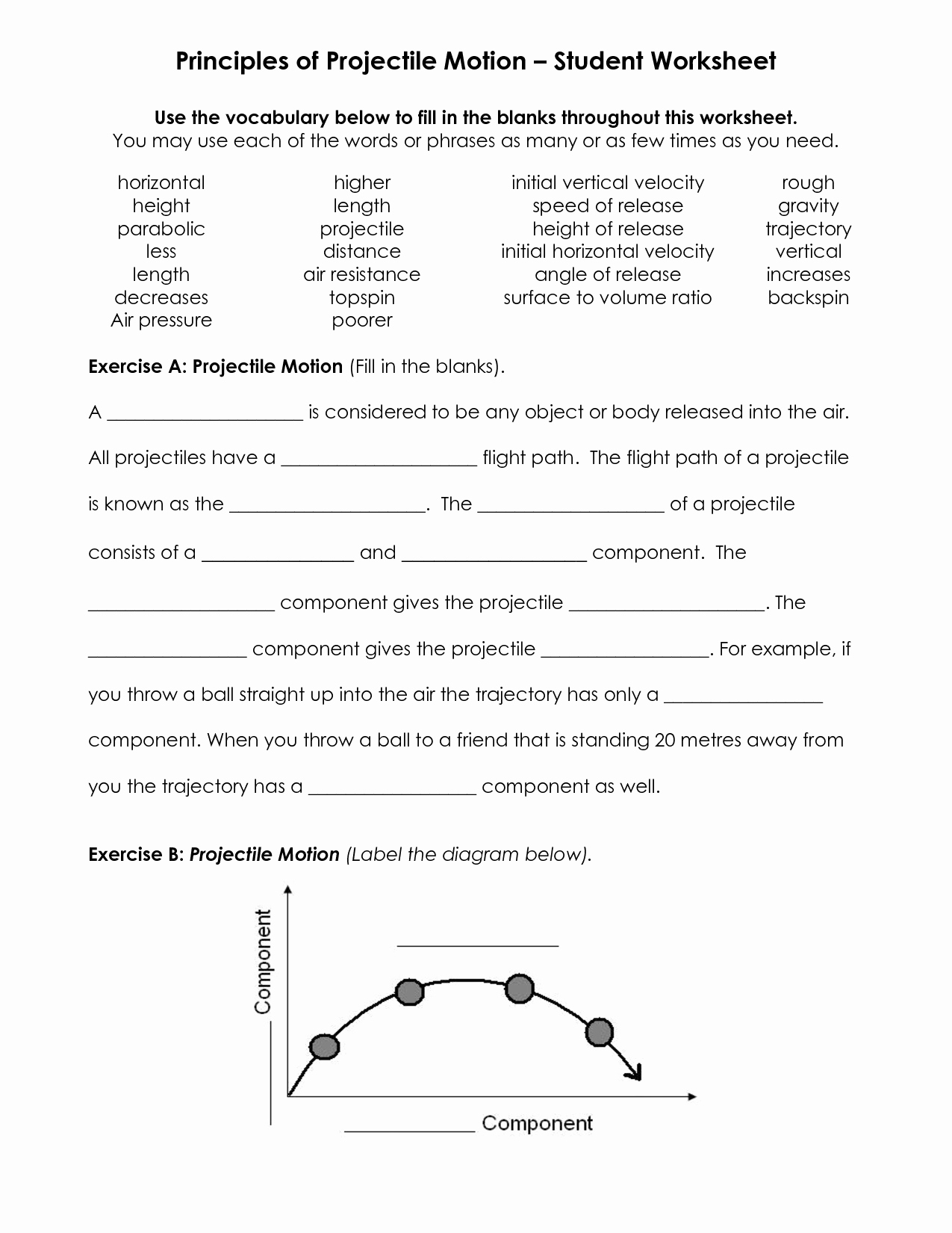 Projectile Motion Worksheet Answers Luxury Worksheet Projectile Problems
