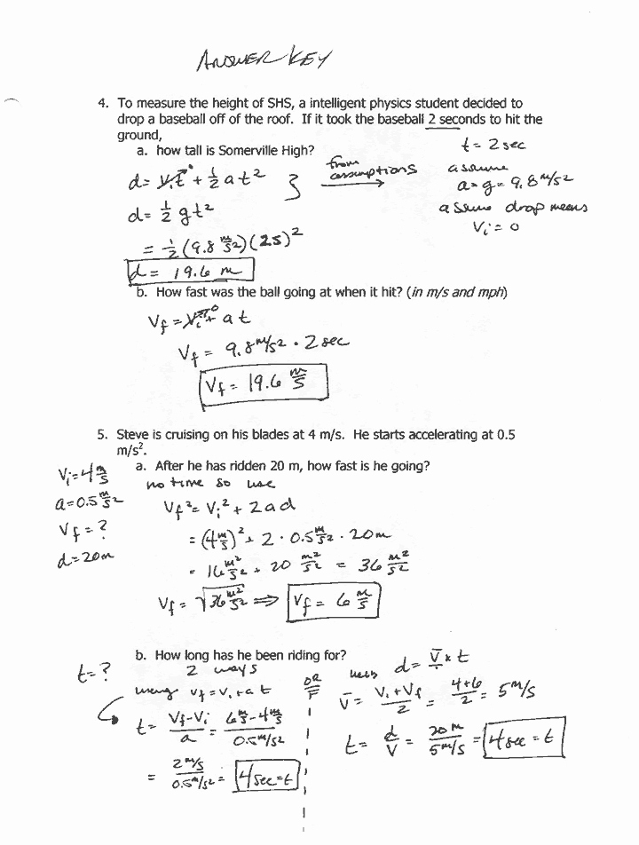 Projectile Motion Worksheet with Answers Awesome Mr Maloney S Physics