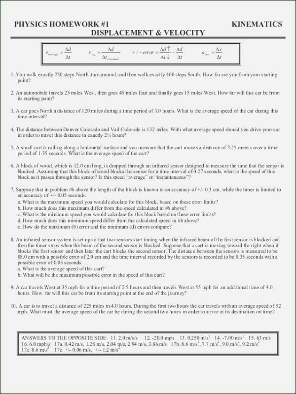 Projectile Motion Worksheet with Answers Elegant Projectile Motion Worksheet Answers