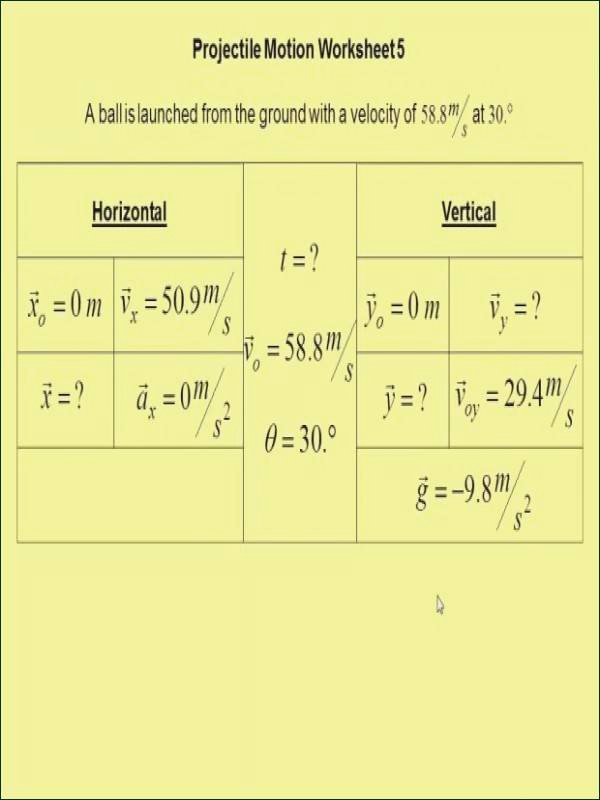 Projectile Motion Worksheet with Answers Inspirational Projectile Motion Worksheet Answers